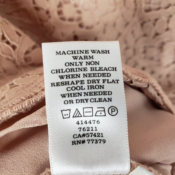 Ann Taylor Lace Sleeveless Peplum Top Dressy Beige Blush Special Occasion Size S - Picture 9 of 9